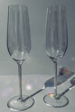 Load image into Gallery viewer, Champagne Glasses (Set of 2) ~ White Diamond
