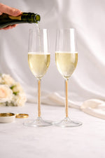Load image into Gallery viewer, Champagne Glasses (Set of 2) ~ Gold Diamond
