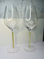 Load image into Gallery viewer, August ~ Wine Glass ~ Olive Peridot
