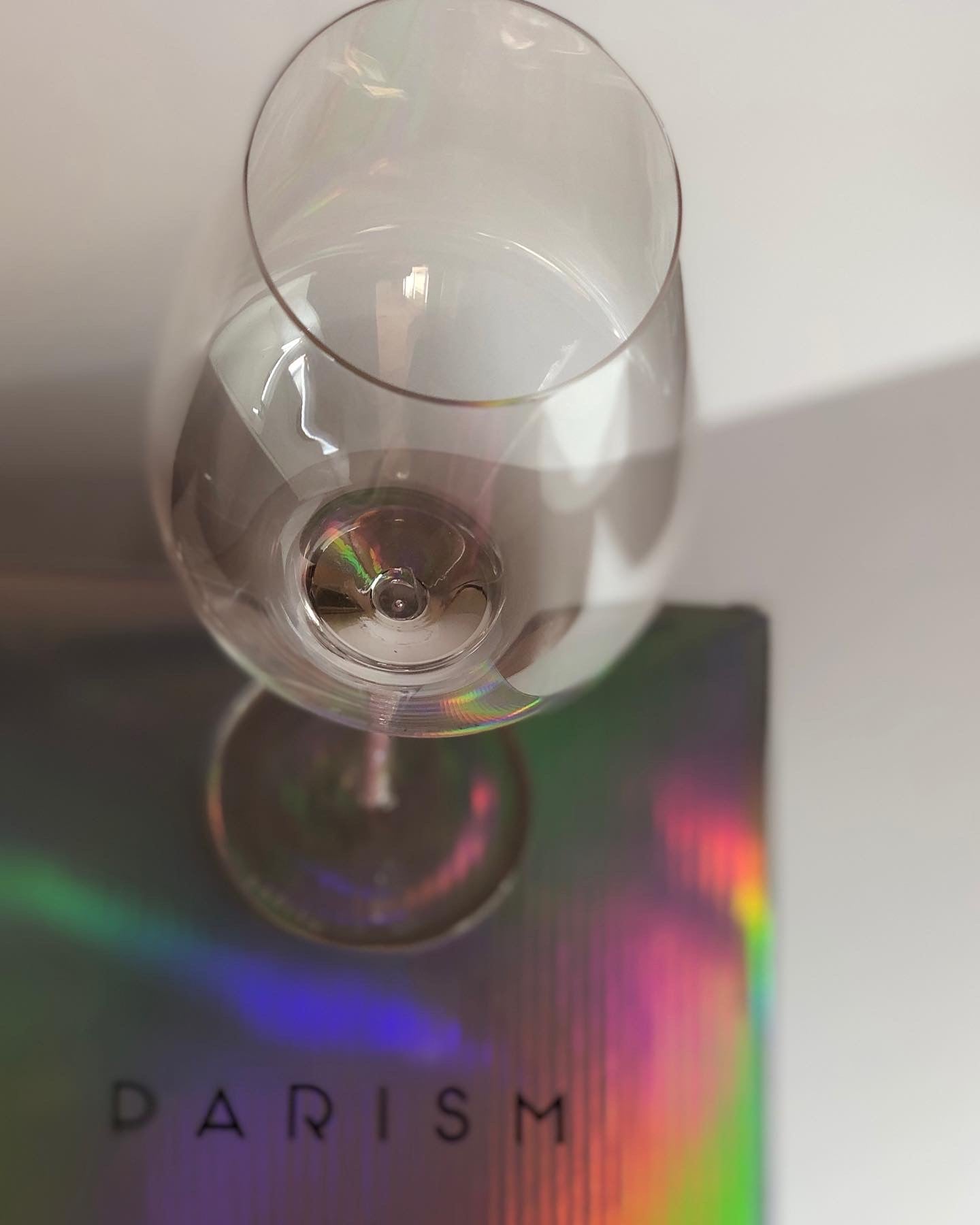 Iridescent Wine Glasses with Crystal-Filled Stems